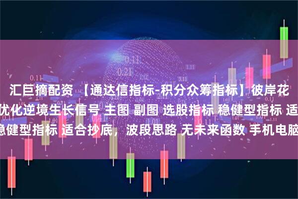汇巨摘配资 【通达信指标-积分众筹指标】彼岸花开抄底波段型指标含优化逆境生长信号 主图 副图 选股指标 稳健型指标 适合抄底，波段思路 无未来函数 手机电脑通达信通用